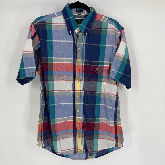 Abercrombie & Fitch Other - Abercrombie Fitch Vintage Madras Plaid Short Sleeve Button Down Shirt M‎ Cotton